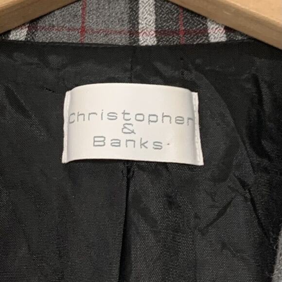 Vintage Womens Size Small Gray Plaid One Button Plaid Blazer Suit Coat Academia - Picture 4 of 8